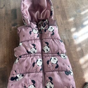 H&M Pink Minnie Mouse Puffer Vest